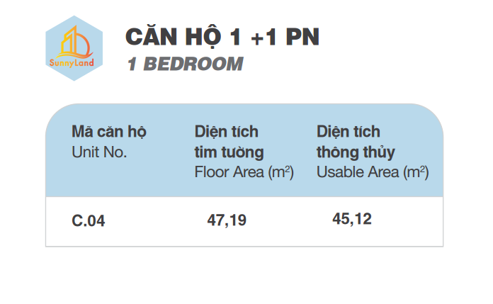 Diện tích căn hộ Jamila - Khang Điền - Song hành - Q.9