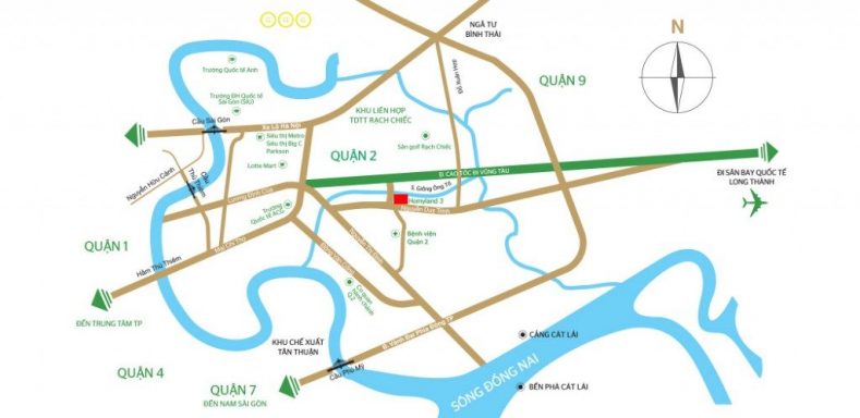 vị trí dự án Homyland River Side quận 2