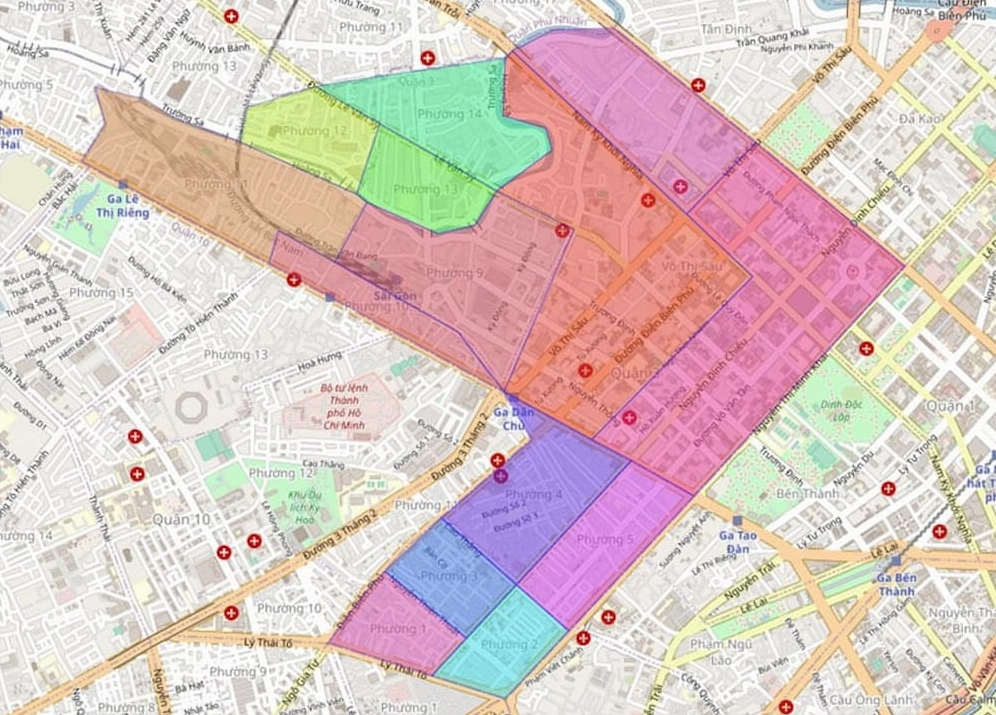 Bản đồ hành chính Quận 3 thành phố Hồ Chí Minh