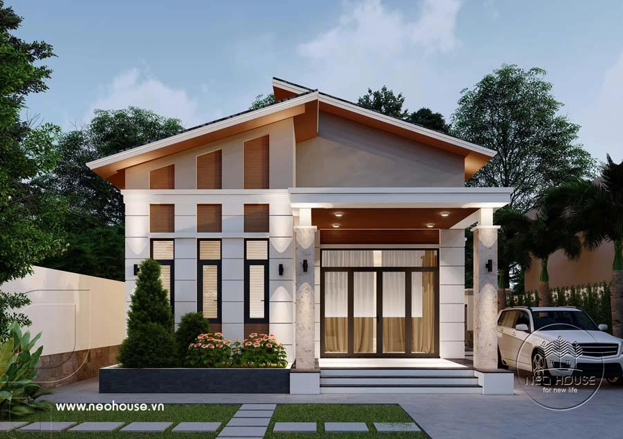 Bản vẽ thiết kế nhà cấp 4 mái Lệch