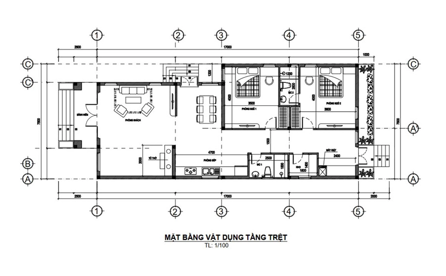 Bản vẽ thiết kế nhà cấp 4 mái Nhật