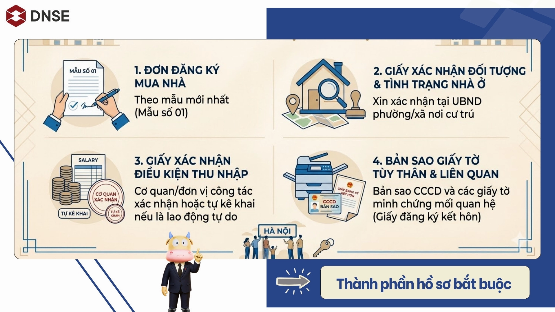 Các thành phần bắt buộc cần chuẩn bị khi mua NOXH Hà Nội 2026