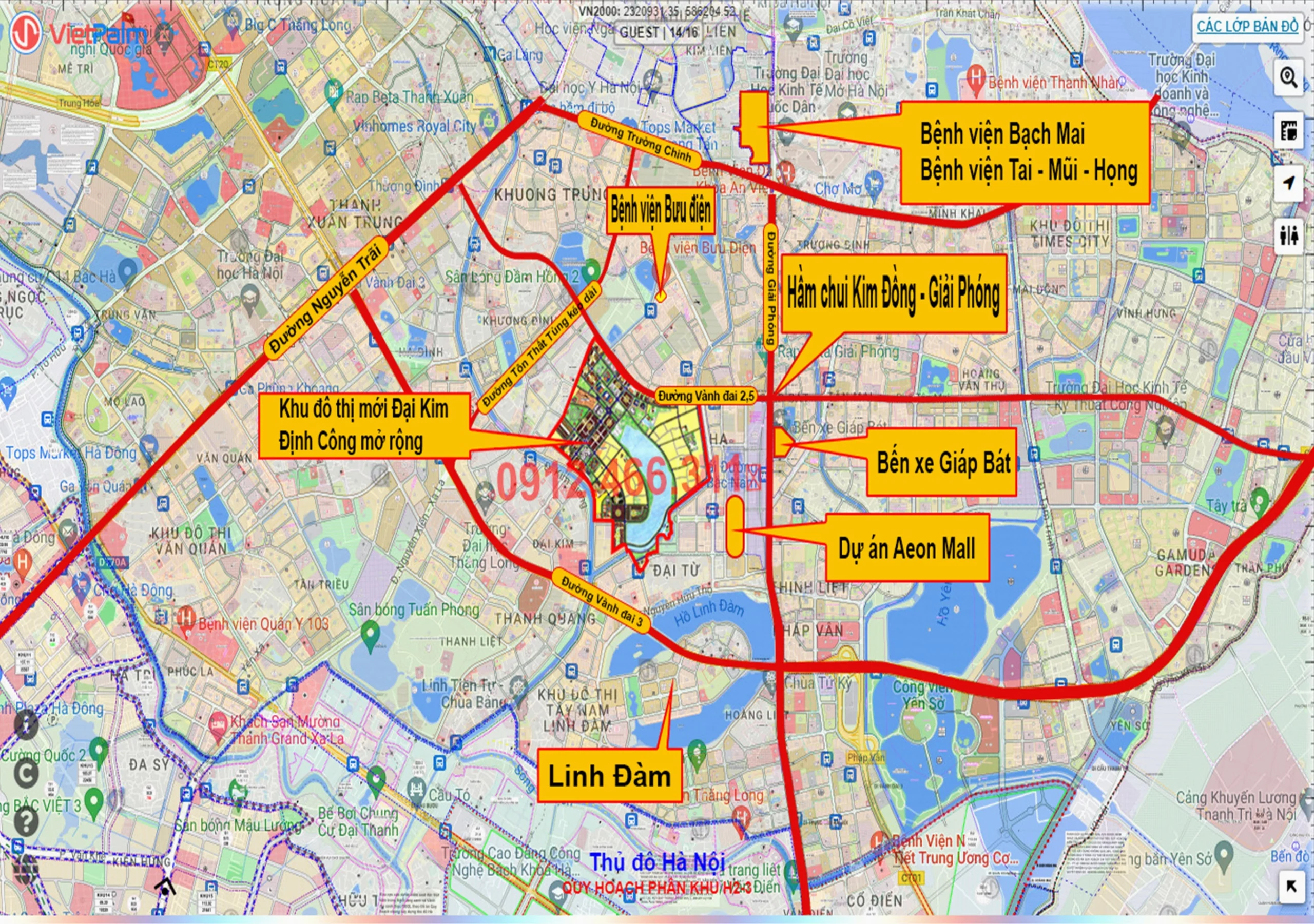 Chủ đầu tư Khu đô thị Đại Kim: Công ty TNHH Xây dựng Công trình Hoàng Hà