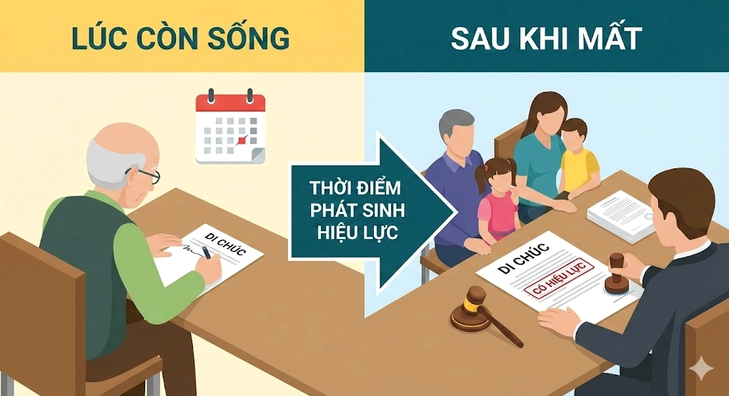 Di chúc có hiệu lực khi nào?