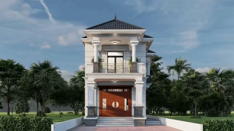 mẫu 1 trệt 1 lầu mái nhật thanh thoát