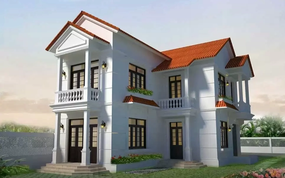 Mẫu nhà 2 tầng chữ L