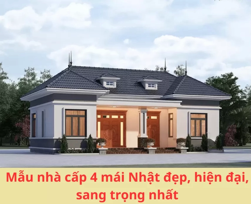 Mẫu nhà cấp 4 mái Nhật đẹp, hiện đại, tiết kiệm chi phí