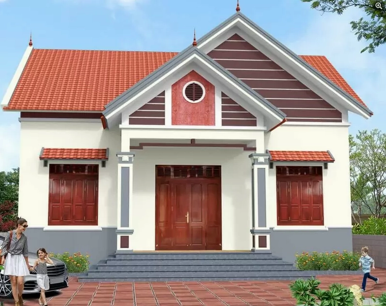 Mẫu nhà cấp 4 nông thôn đẹp đơn giản tiện nghi