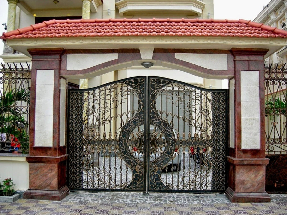 Mẫu trụ cổng sơn giả đá