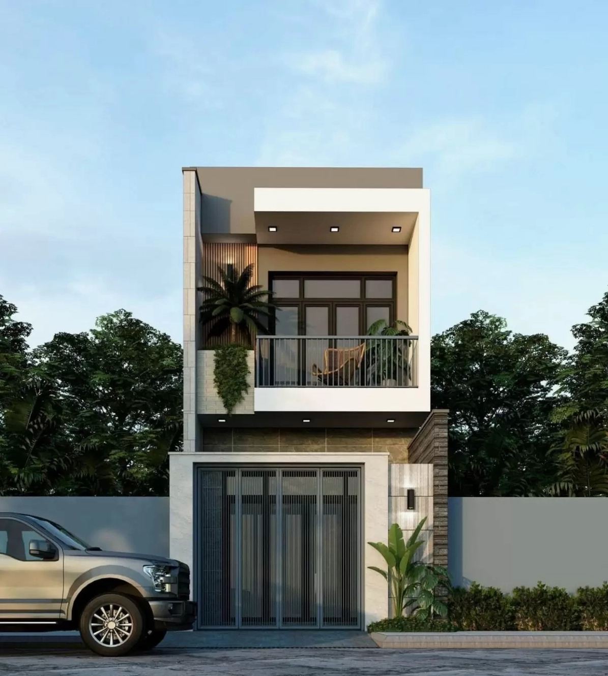 nhà 1 trệt 1 lầu có ban công