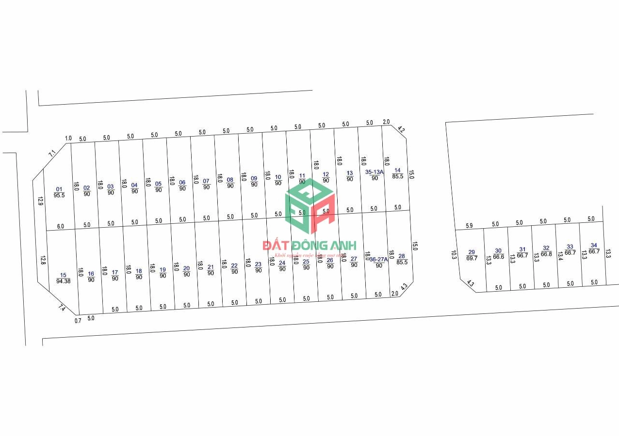 Sơ đồ quy hoạch khu đất đấu giá Đại Bàng, Nguyên Khê