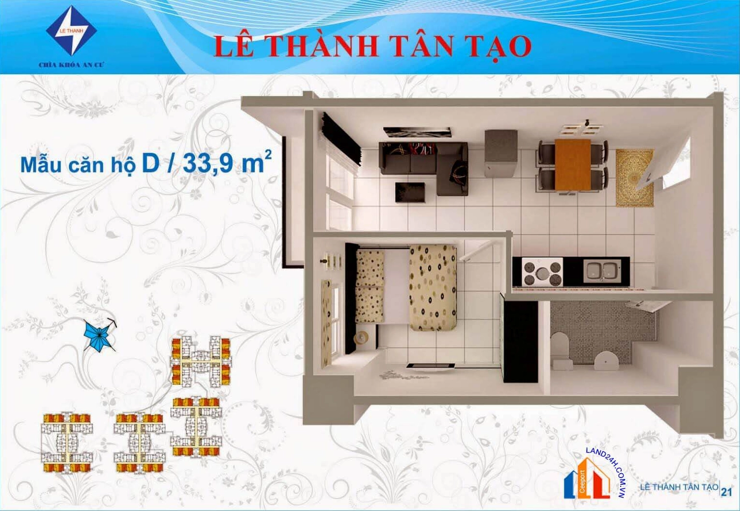 Thiết kế căn hộ D chung cư Lê Thành Tân Tạo