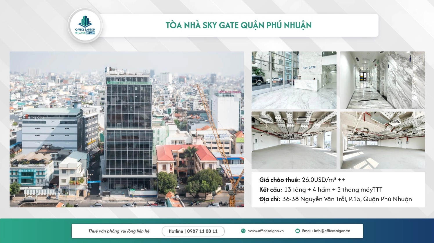 tòa nhà văn phòng Sky Gate Building quận phú nhuận
