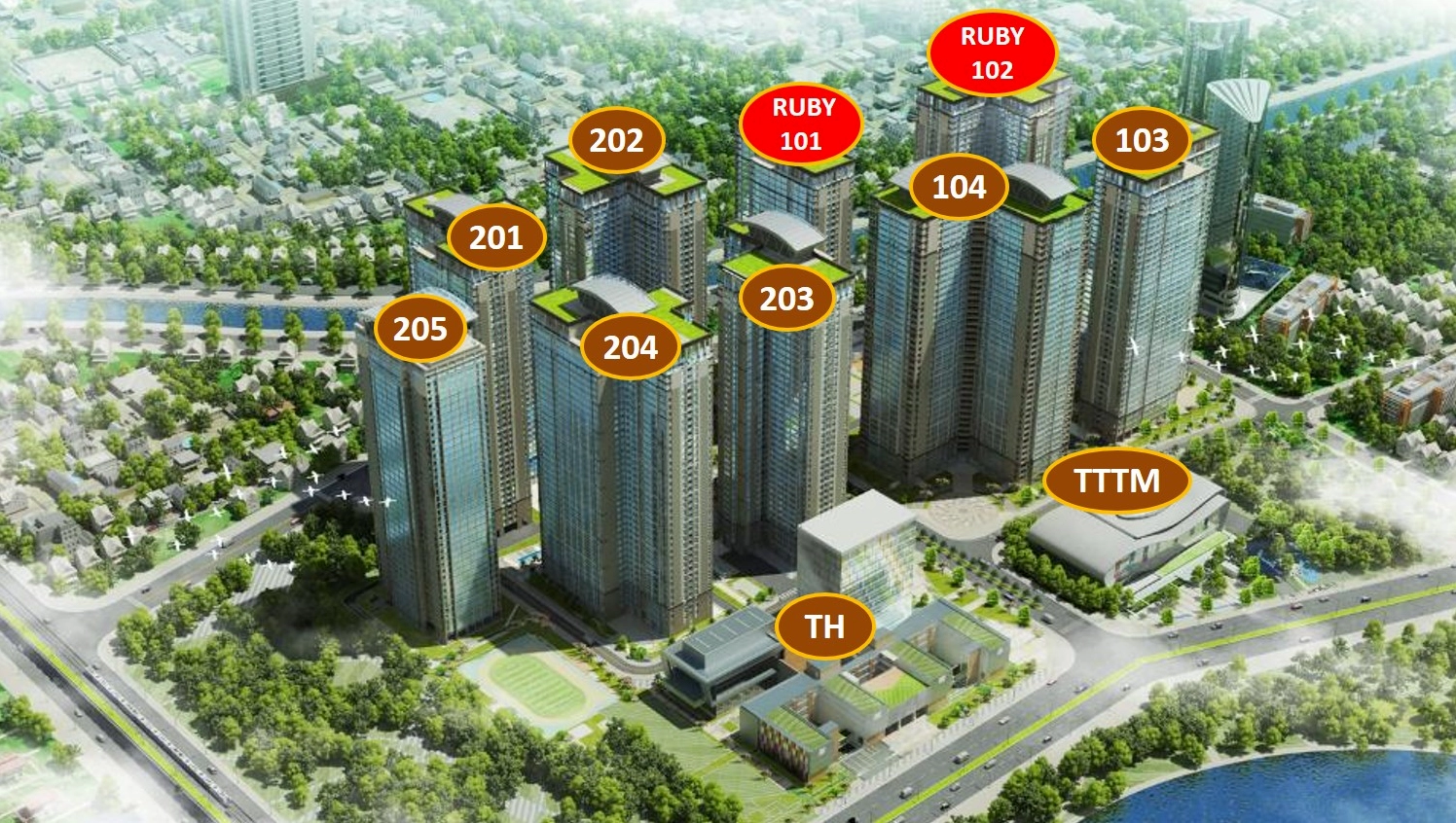 Tổng thể khu chung cư Goldmark City 136 Hồ Tùng Mậu