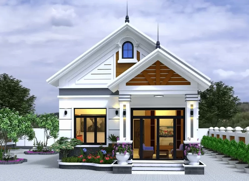 Ưu điểm mẫu nhà cấp 4 nông thôn là chi phí xây dựng thấp, không gian thoáng