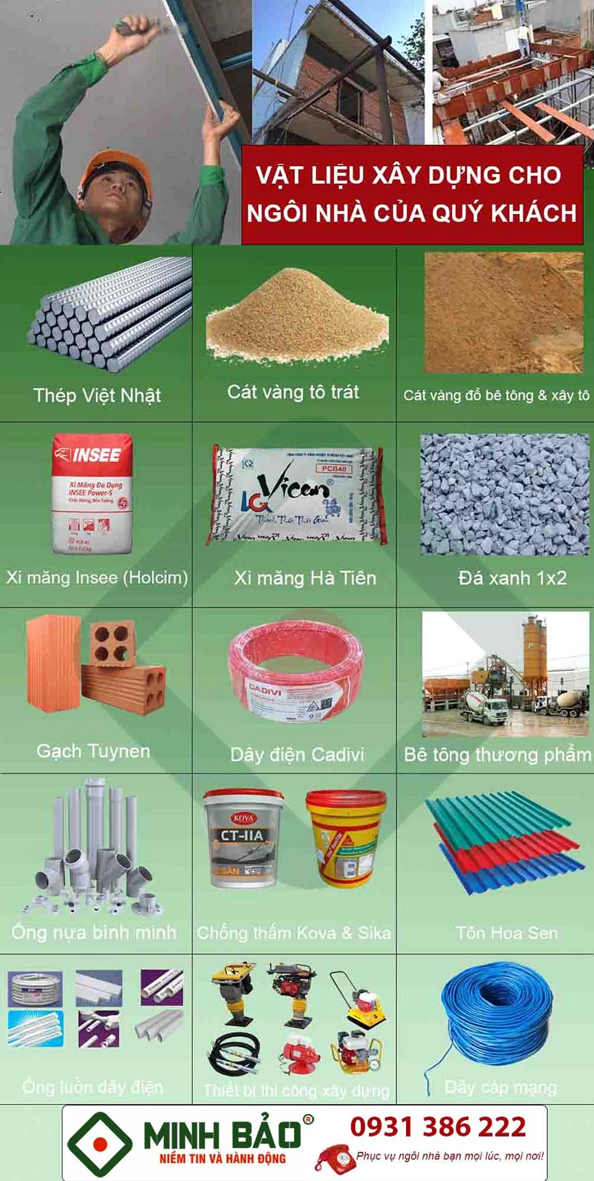 Vật liệu xây dựng nhà phố