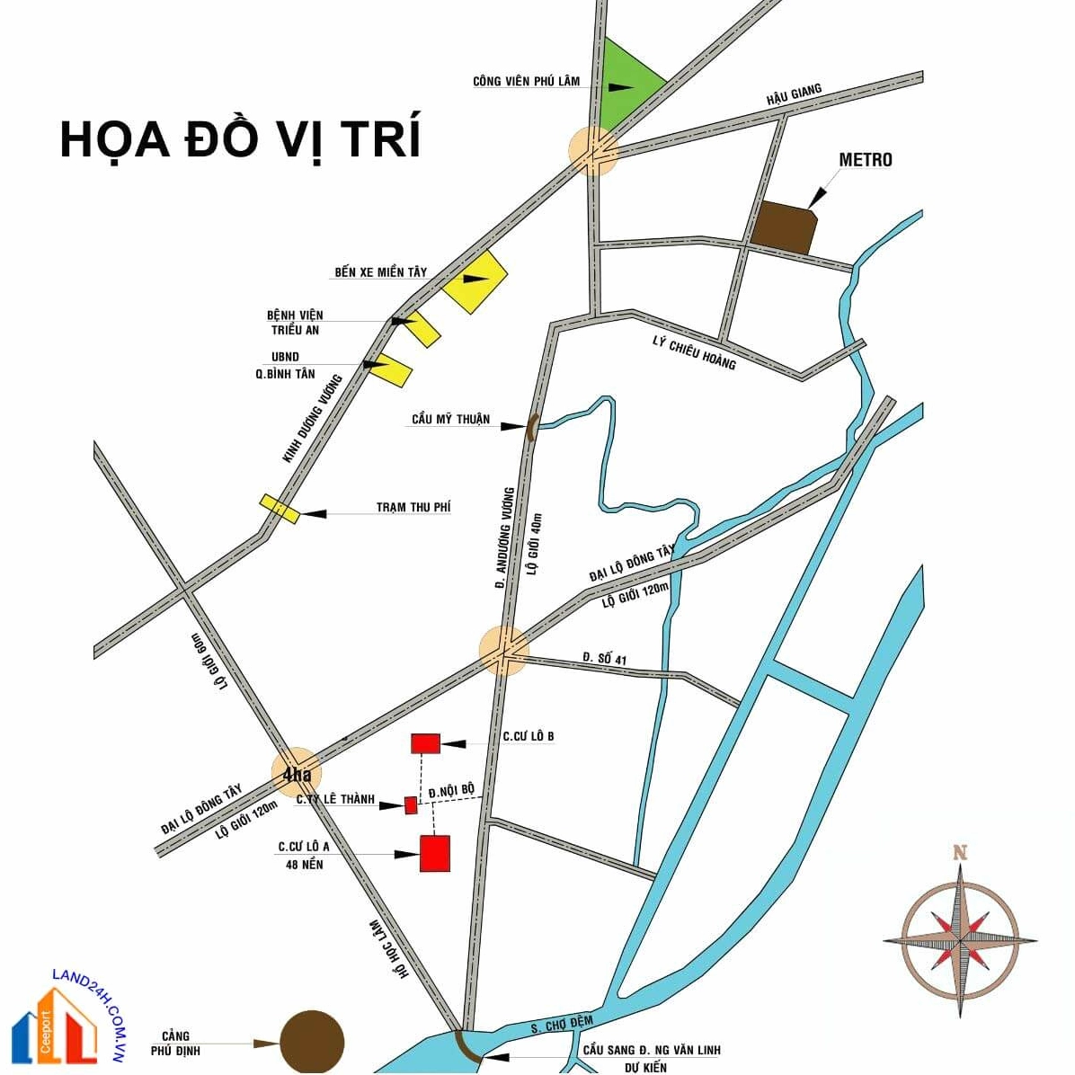 Vị trí chung cư Lê Thành Tân Tạo trên bản đồ