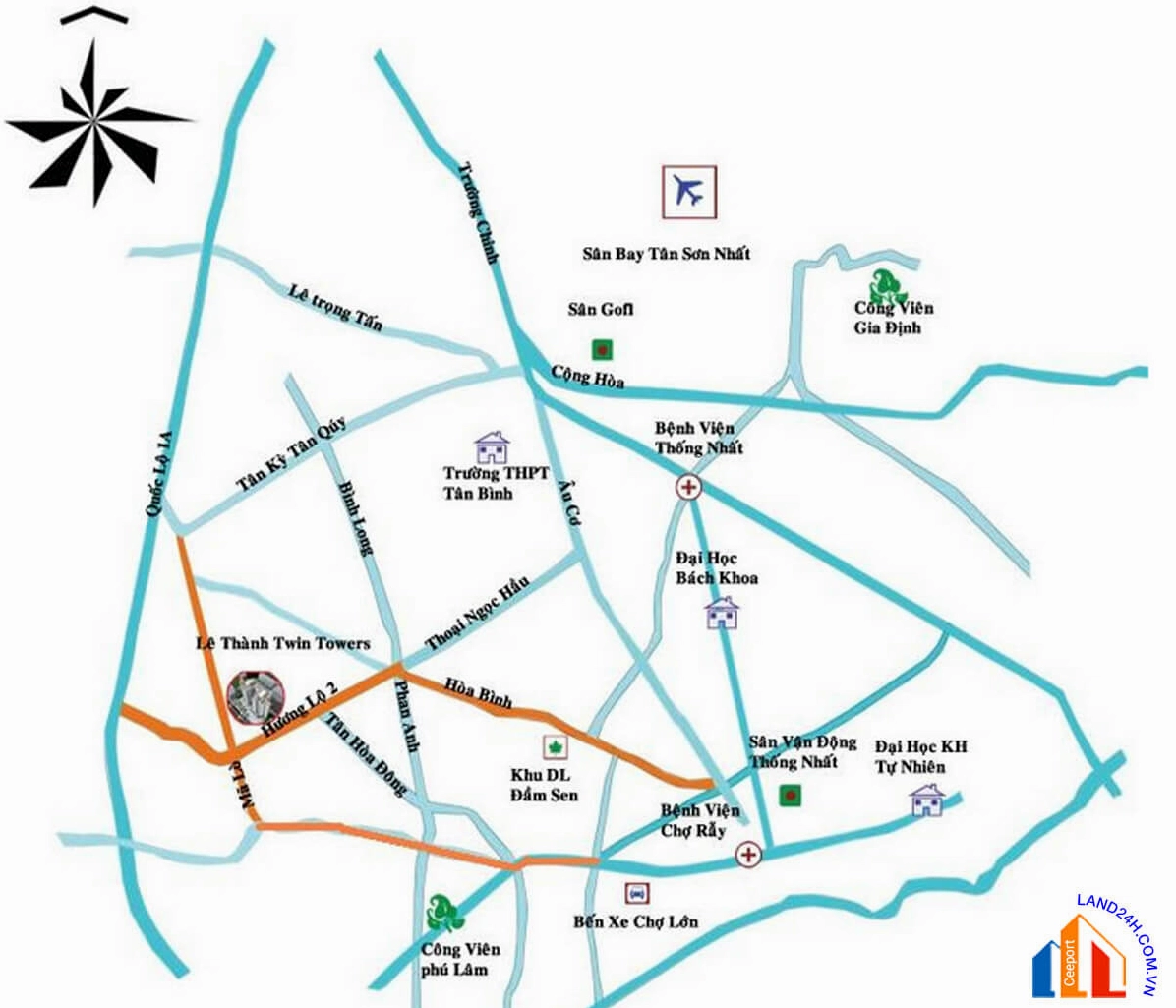 Vị trí chung cư Lê Thành Twin Towers