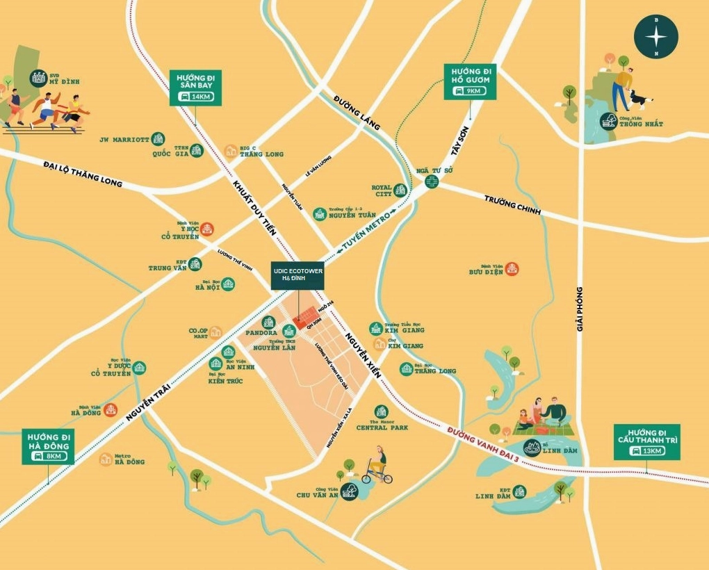 Vị trí đắc địa của nhà ở xã hội N01 Hạ Đình